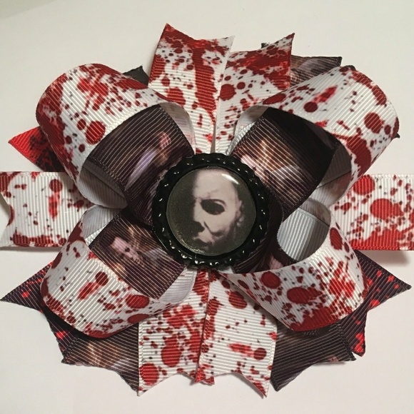 handmade Accessories - horror stacked hair bow